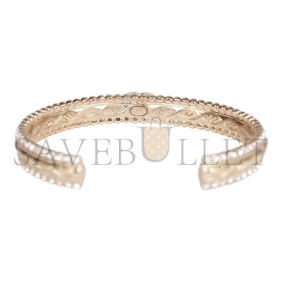 CHANEL CRYSTAL MANCHETTE CC GOLD CUFF BRACELET AB5843